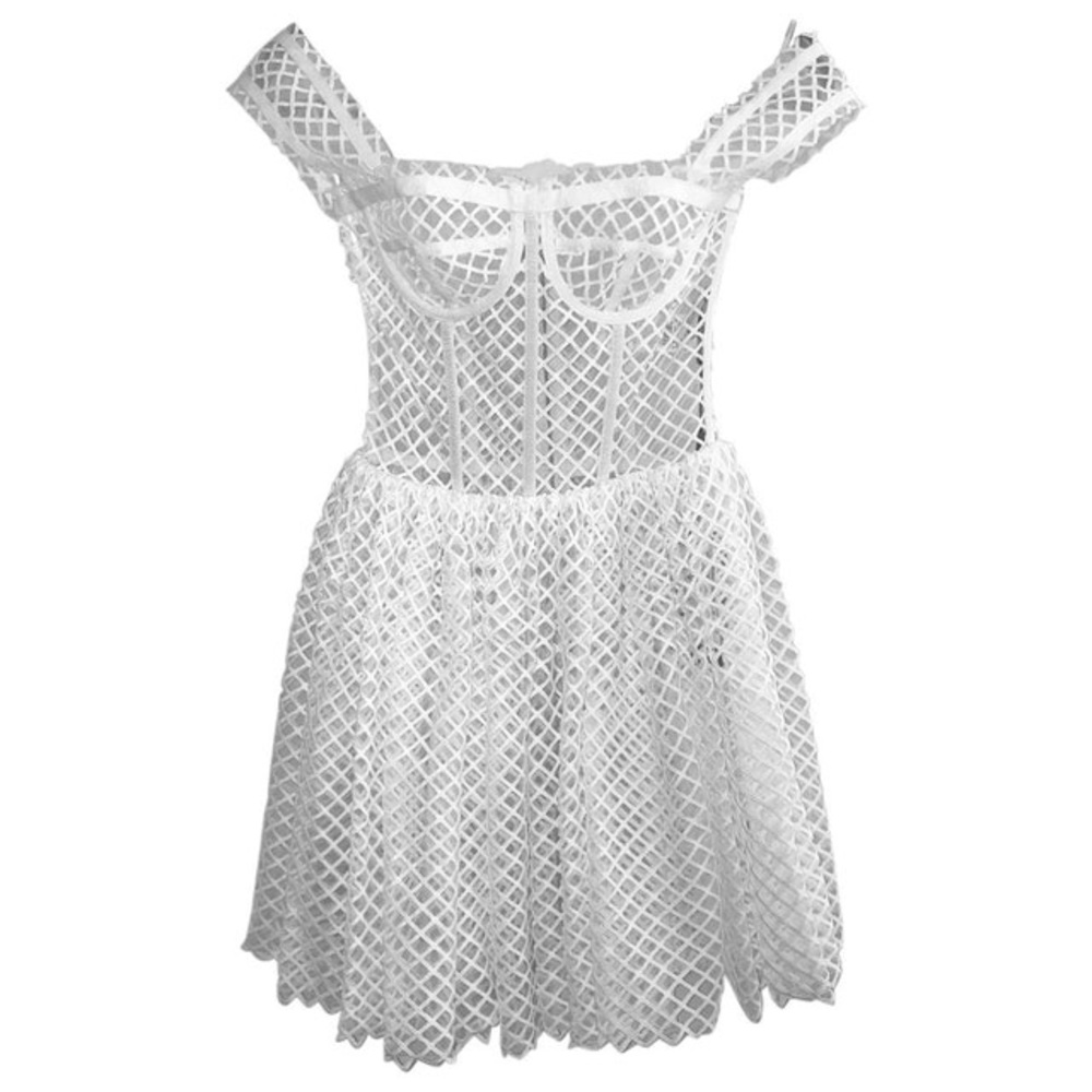 NWT Authentic D&G White Lattice Mini Dress